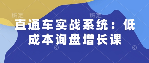 直通车实战系统：询盘增长课，让个人通过技能实现升职加薪，让企业获客，订单源源不断_免费分享网络创业,副业,信息差项目的老牌资源整合平台！金铲子项目
