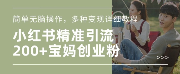 小红书混剪日引宝妈创业粉，简单无脑操作，多种详细教程_免费分享网络创业,副业,信息差项目的老牌资源整合平台！金铲子项目