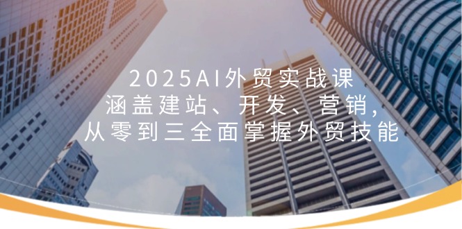 （14135期）2025AI外贸实战课：涵盖建站、开发、营销,从零到三全面掌握外贸技能_免费分享网络创业,副业,信息差项目的老牌资源整合平台！金铲子项目