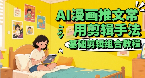 AI漫画推文常用剪辑手法，基础剪辑组合教程_免费分享网络创业,副业,信息差项目的老牌资源整合平台！金铲子项目