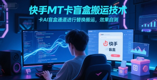 快手MT卡盲盒搬运技术，卡AI盲盒通道进行替换搬运，效果自测_免费分享网络创业,副业,信息差项目的老牌资源整合平台！金铲子项目