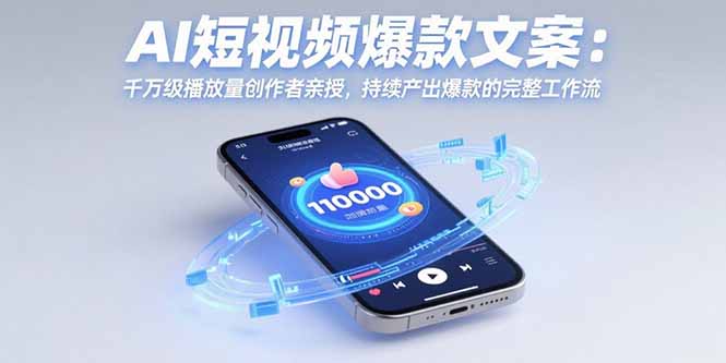 （15569期）AI短视频爆款文案：千万级播放量创作者亲授，持续产出爆款的完整工作流_免费分享网络创业,副业,信息差项目的老牌资源整合平台！金铲子项目